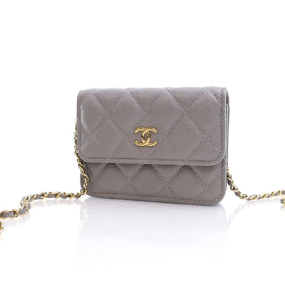 Chanel Wallet On Chain (WOC) Mini Grey Caviar