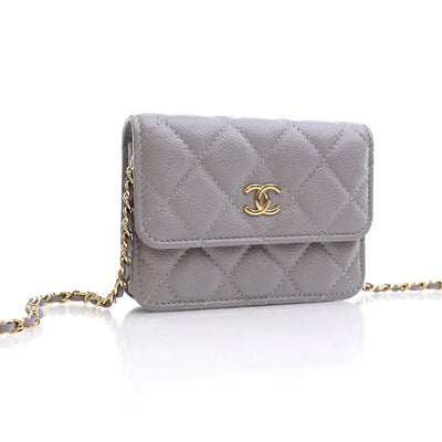 Chanel Wallet On Chain (WOC) Mini Grey Caviar