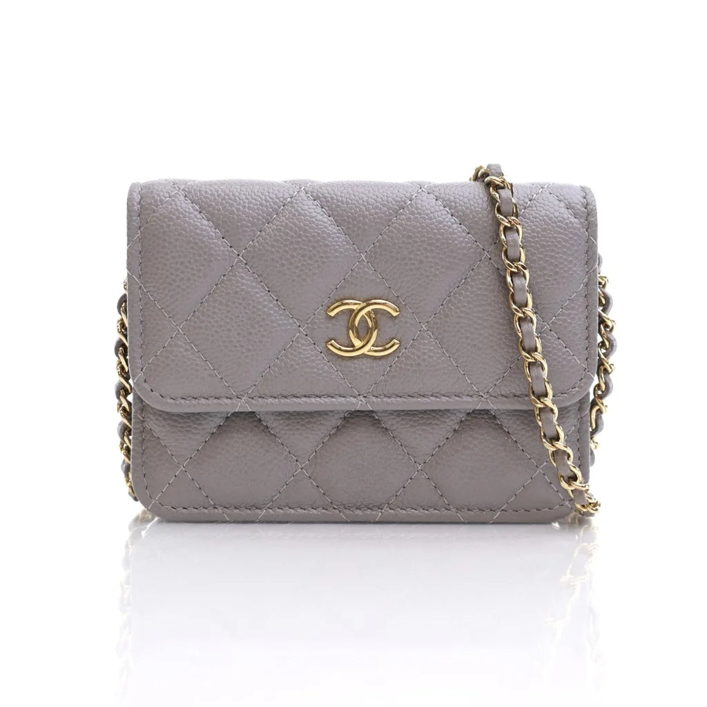 Chanel Wallet On Chain (WOC) Mini Grey Caviar