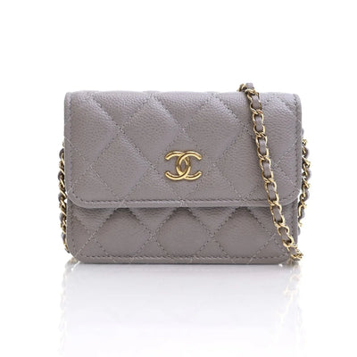 Chanel Wallet On Chain (WOC) Mini Grey Caviar