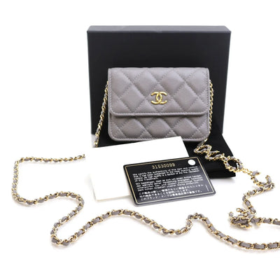 Chanel Wallet On Chain (WOC) Mini Grey Caviar