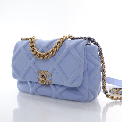 Chanel 19 Flap Small Blue Jersey