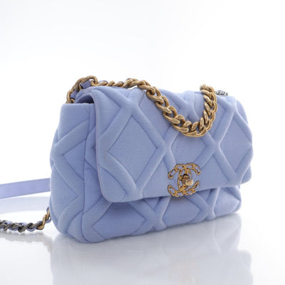 Chanel 19 Flap Small Blue Jersey