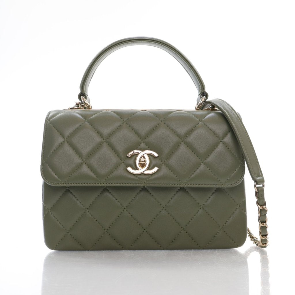 Chanel Trendy Small Olive Green Lambskin