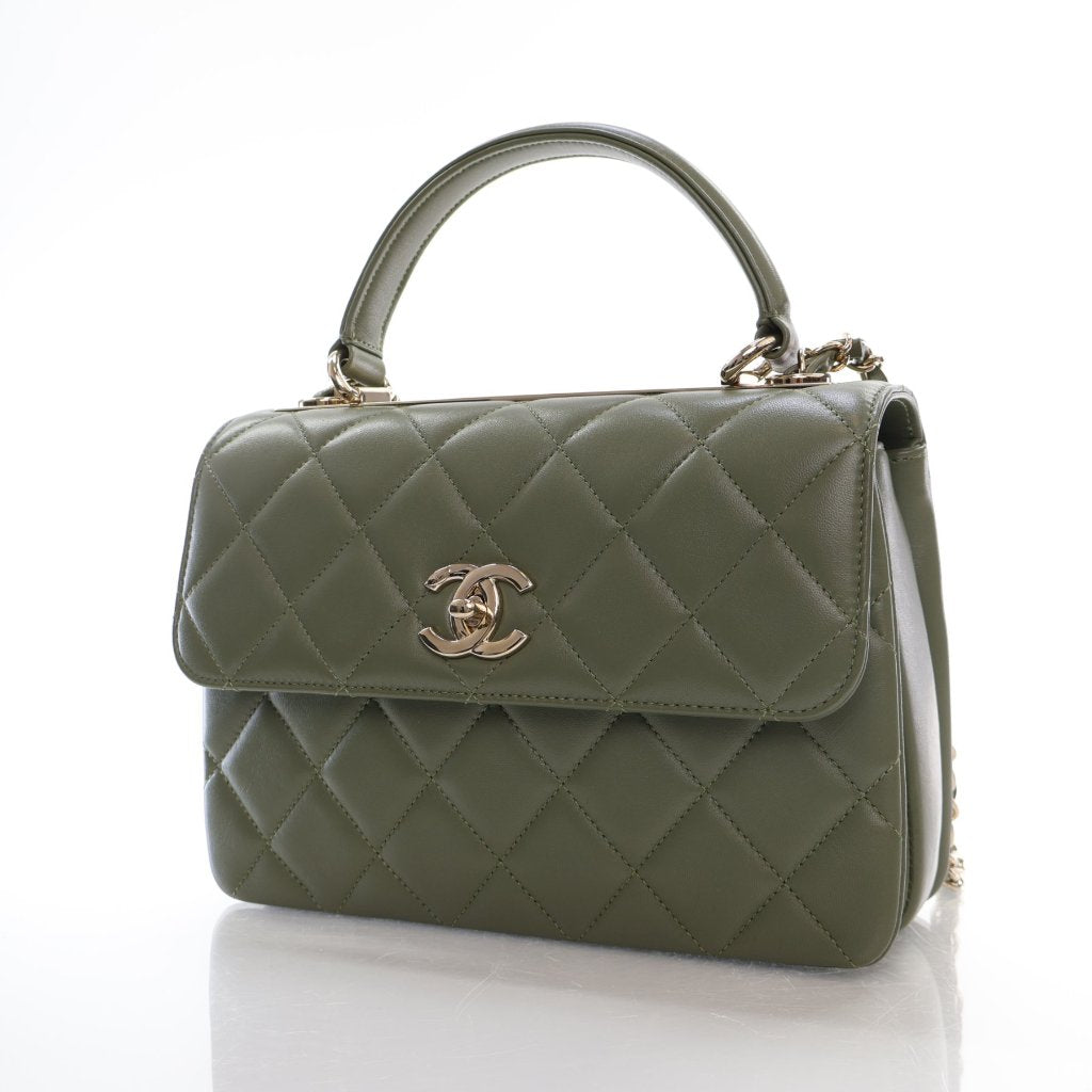 Chanel Trendy Small Olive Green Lambskin