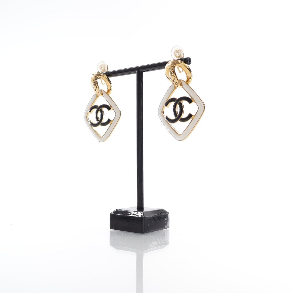 Chanel 22S Diamond Clip On Earrings GHW