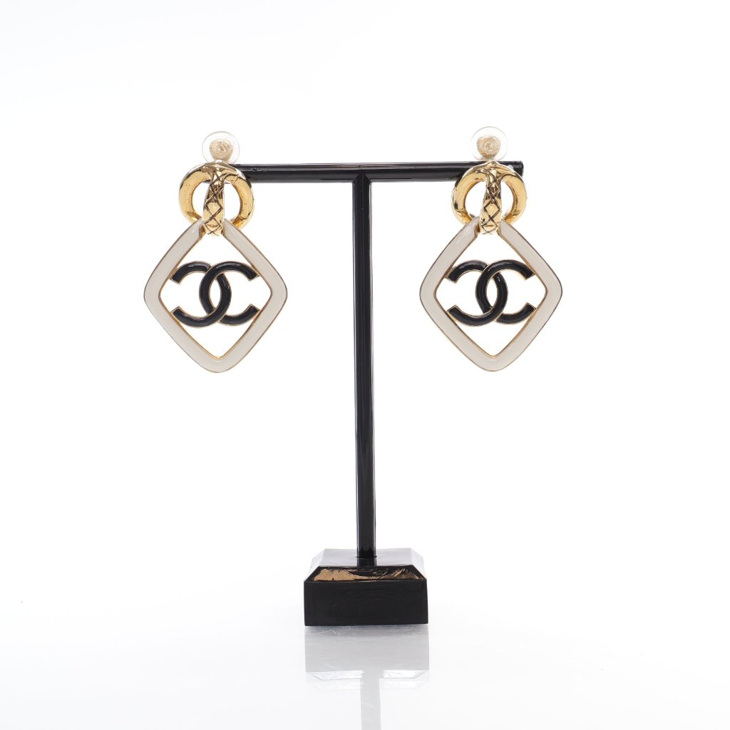 Chanel 22S Diamond Clip On Earrings GHW