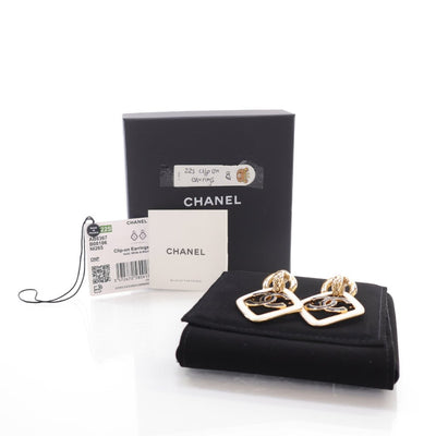 Chanel 22S Diamond Clip On Earrings GHW