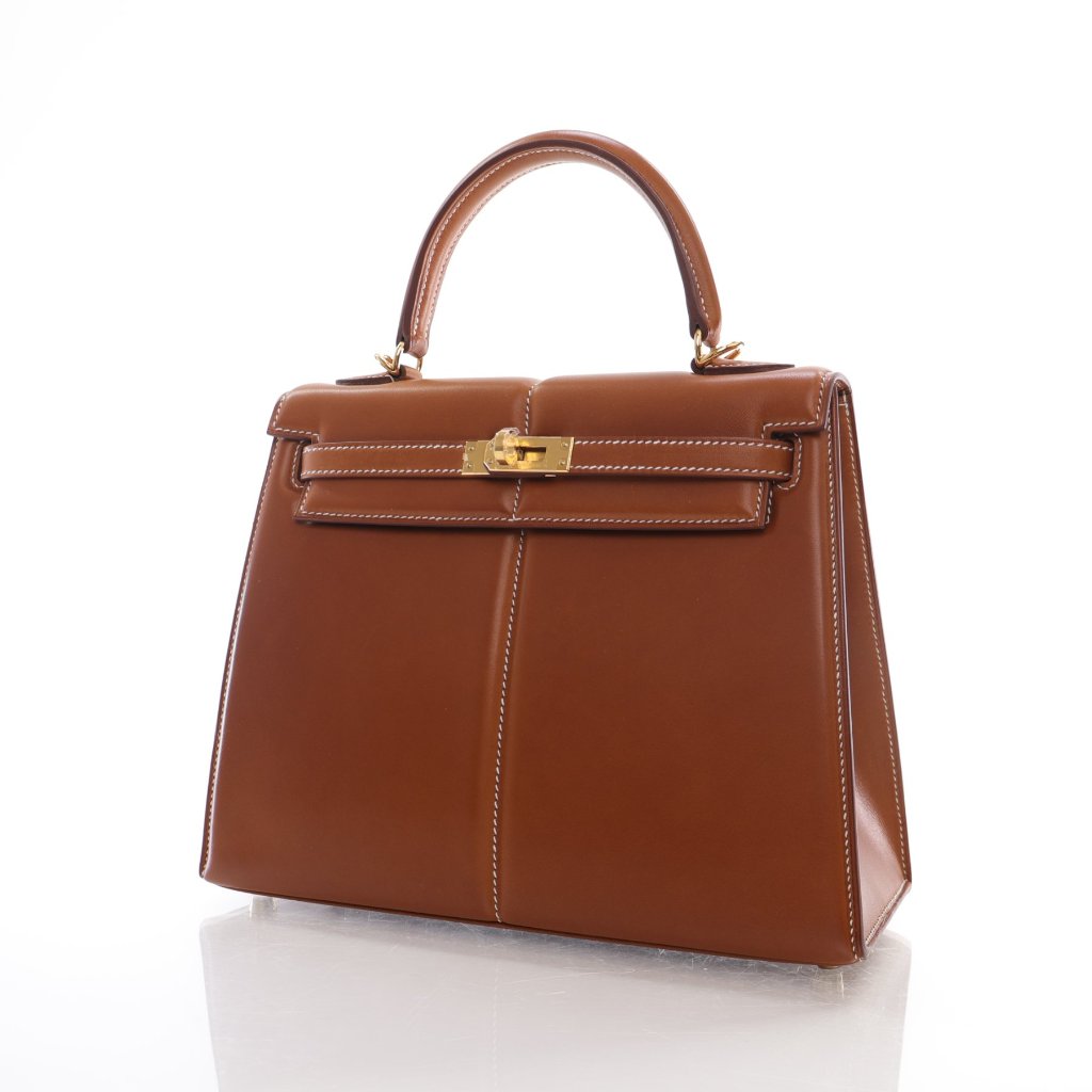 Hermes Padded Kelly 25 Gold Barenia