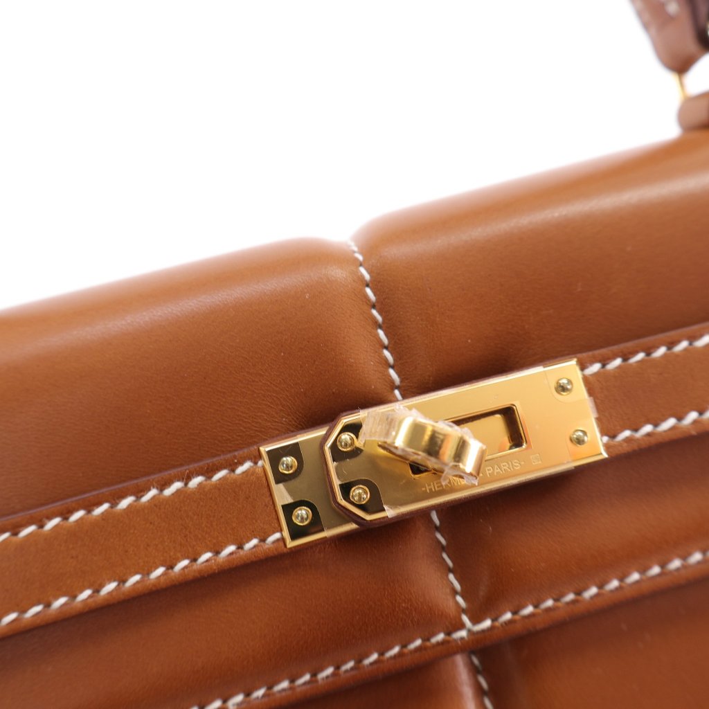 Hermes Padded Kelly 25 Gold Barenia