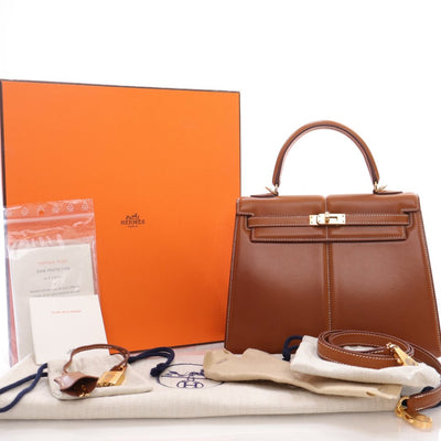 Hermes Padded Kelly 25 Gold Barenia