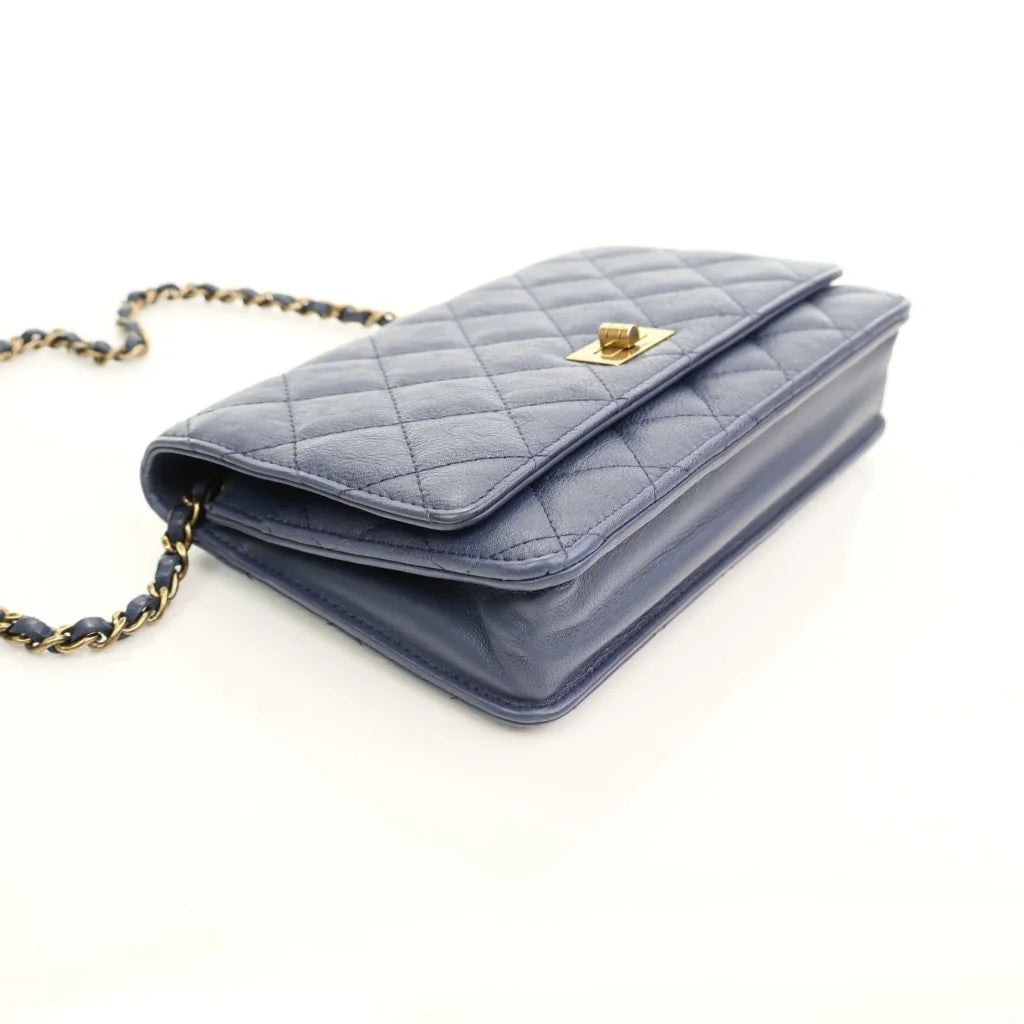 Chanel Reissue Wallet On Chain (WOC) Blue Calfskin