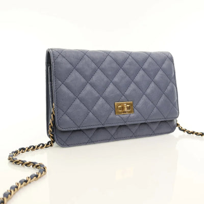 Chanel Reissue Wallet On Chain (WOC) Blue Calfskin