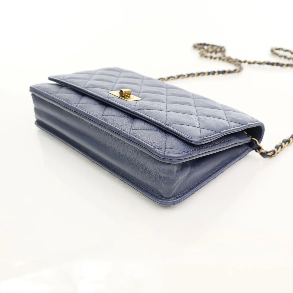 Chanel Reissue Wallet On Chain (WOC) Blue Calfskin