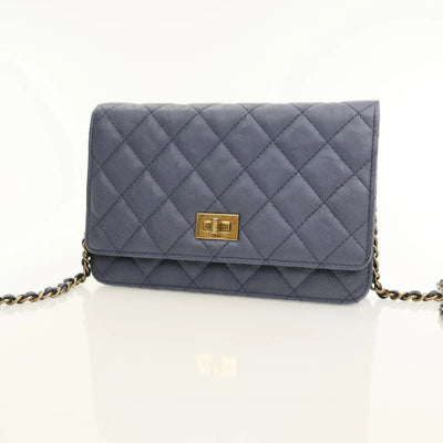 Chanel Reissue Wallet On Chain (WOC) Blue Calfskin