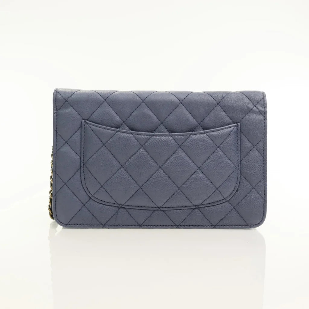 Chanel Reissue Wallet On Chain (WOC) Blue Calfskin