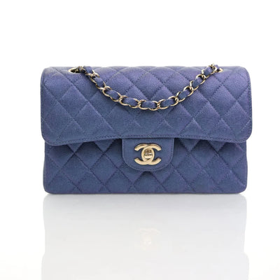 Chanel Classic Flap Small Iridescent Blue Caviar