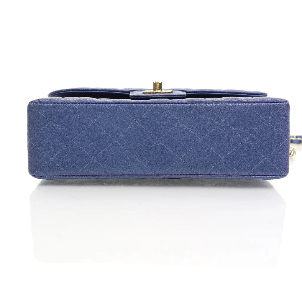 Chanel Classic Flap Small Iridescent Blue Caviar