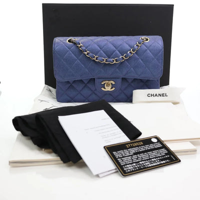 Chanel Classic Flap Small Iridescent Blue Caviar