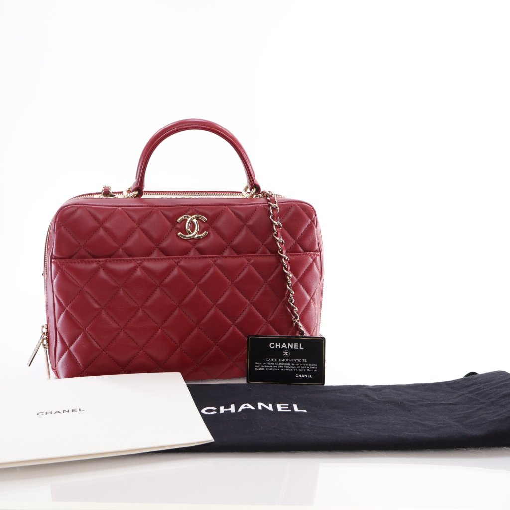 Chanel Trendy CC Bowling Bag Red Lambskin