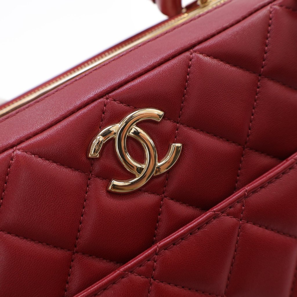 Chanel Trendy CC Bowling Bag Red Lambskin