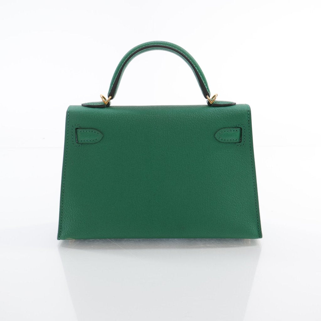 Hermes Mini Kelly Vert Vertigo Chevre