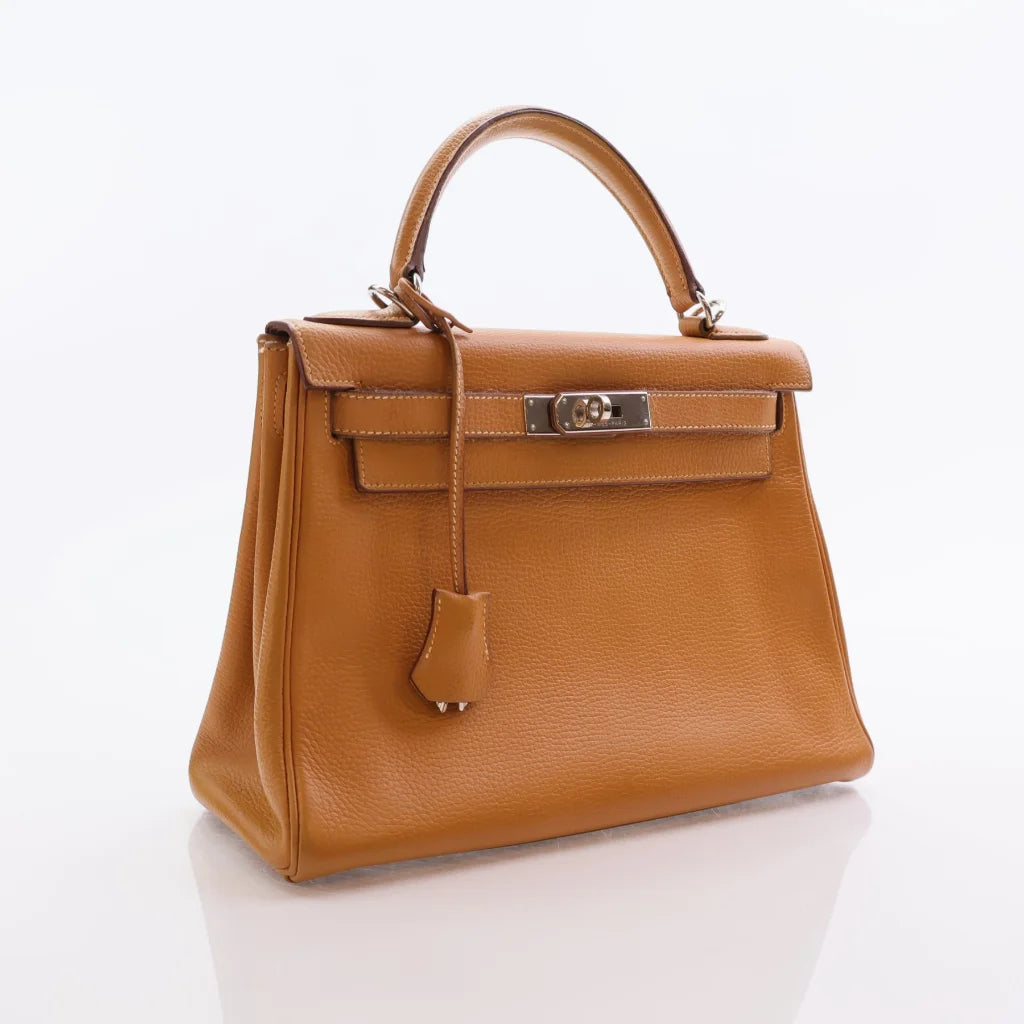 Hermes Vintage Kelly 28 Natural Vache Liegee