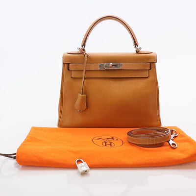 Hermes Vintage Kelly 28 Natural Vache Liegee