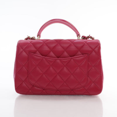 Chanel Mini Rectangle Top Handle Pink Lambskin GHW