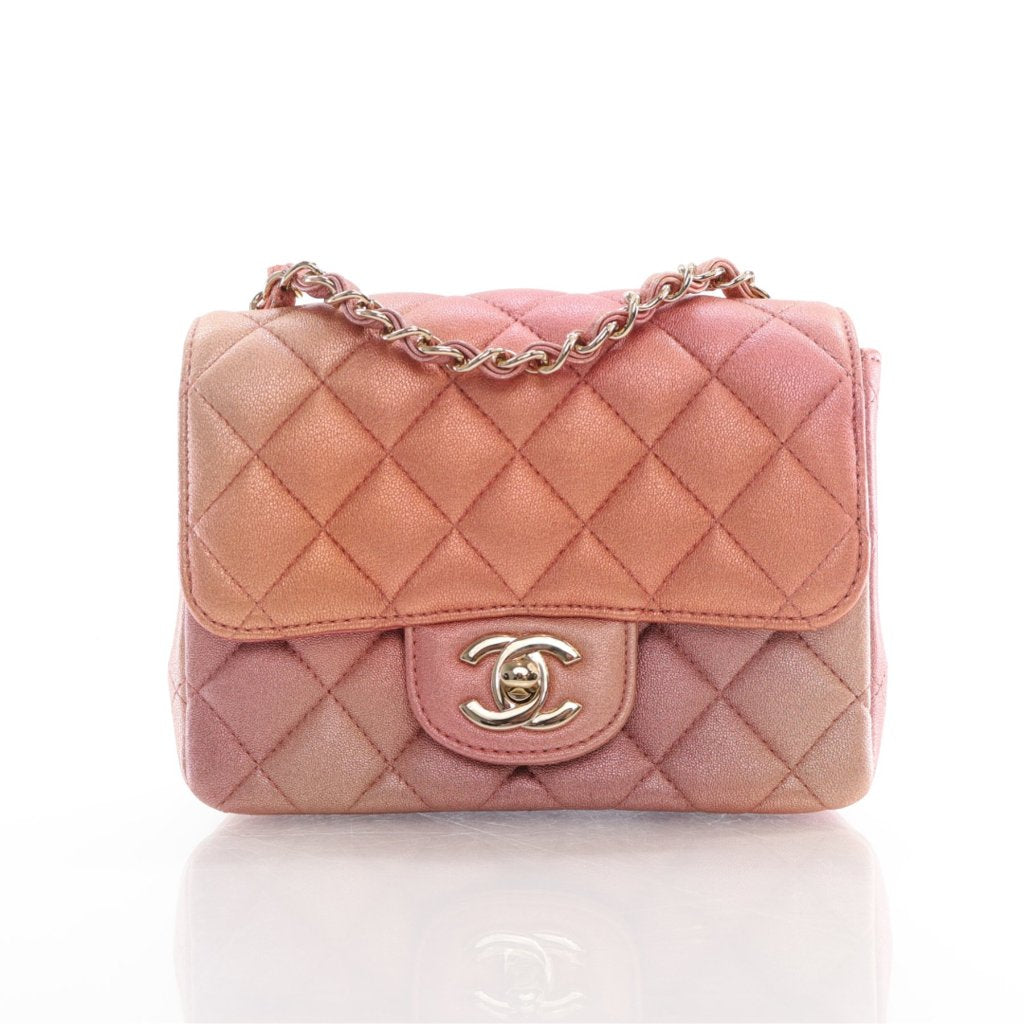 Chanel Mini Square Ombre Pink Iridescent Lambskin