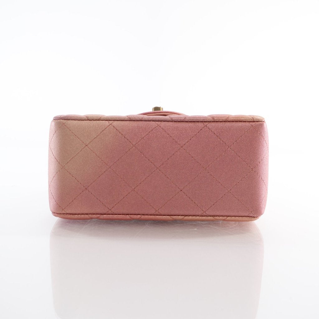 Chanel Mini Square Ombre Pink Iridescent Lambskin