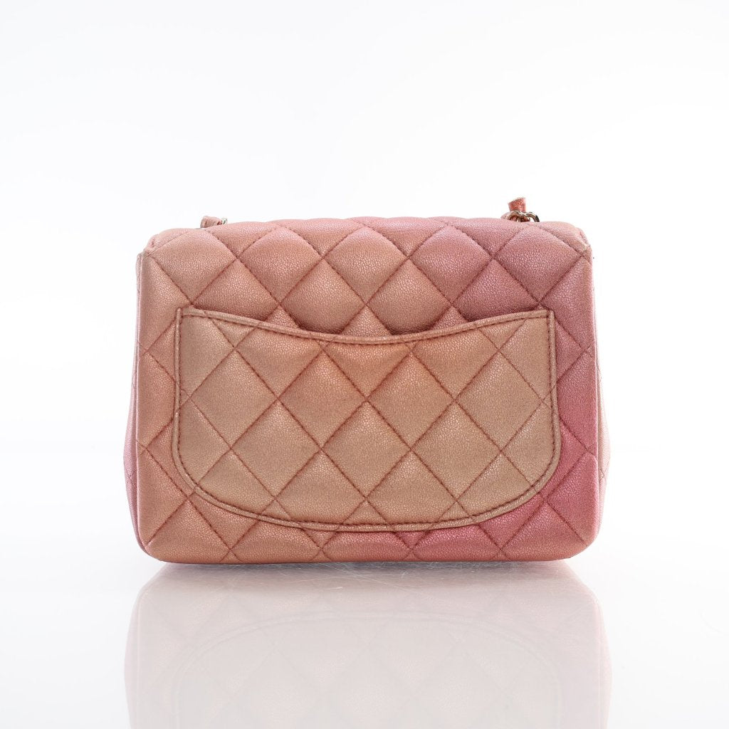 Chanel Mini Square Ombre Pink Iridescent Lambskin