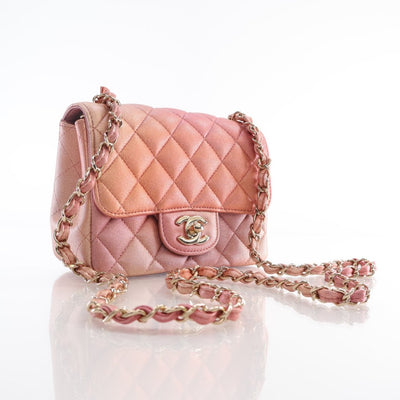 Chanel Mini Square Ombre Pink Iridescent Lambskin