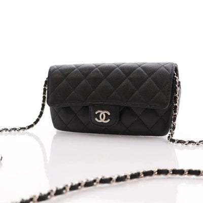 Chanel Sunglasses Case With Chain Black Caviar