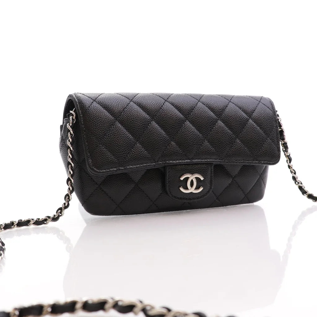 Chanel Sunglasses Case With Chain Black Caviar