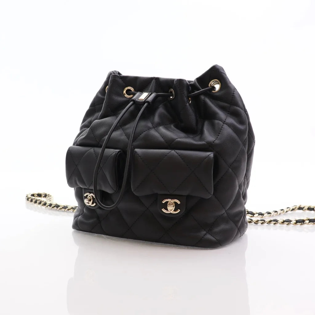 Chanel Coco Mellow Backpack 23B Black Calfskin