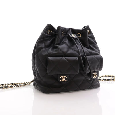 Chanel Coco Mellow Backpack 23B Black Calfskin