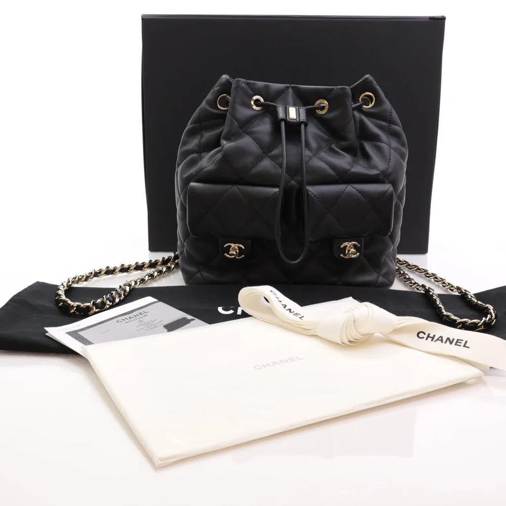 Chanel Coco Mellow Backpack 23B Black Calfskin