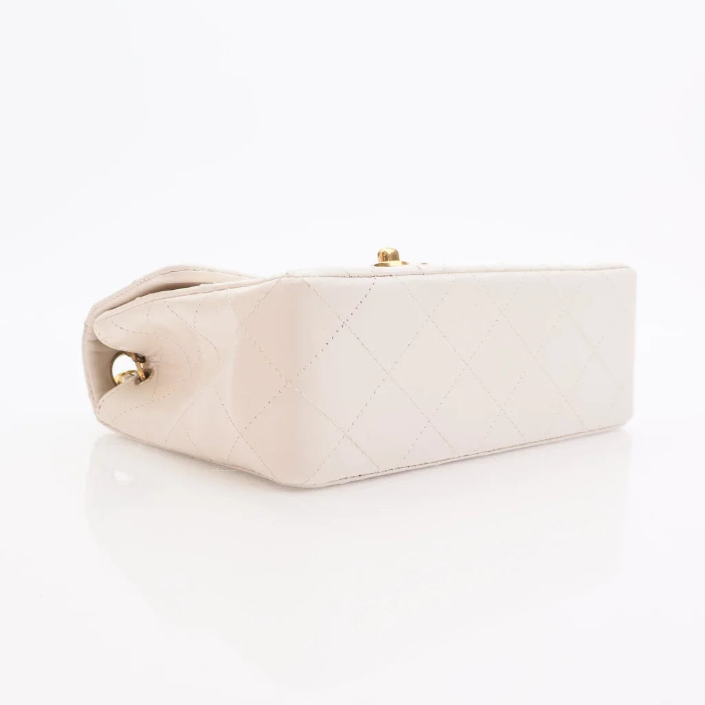 Chanel Vintage Mini Square White Lambskin