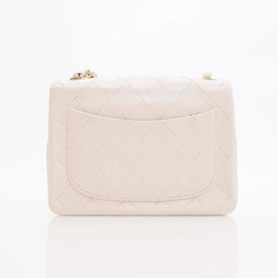 Chanel Vintage Mini Square White Lambskin