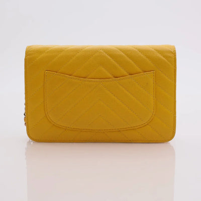 Chanel Wallet On Chain (WOC) Yellow Caviar