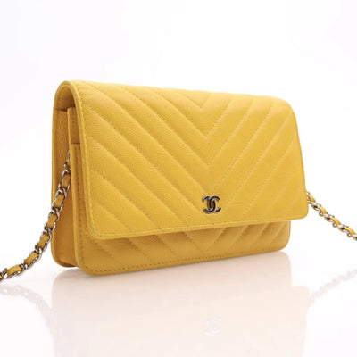 Chanel Wallet On Chain (WOC) Yellow Caviar