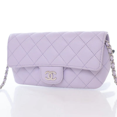 Chanel Sunglasses Case with Chain Lilac Caviar