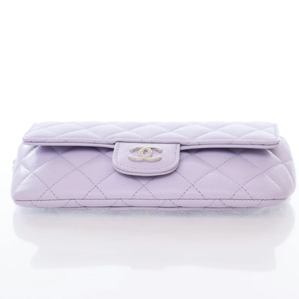 Chanel Sunglasses Case with Chain Lilac Caviar