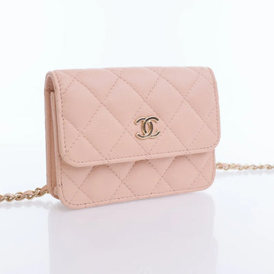 Chanel Bow Belt Bag Beige Caviar