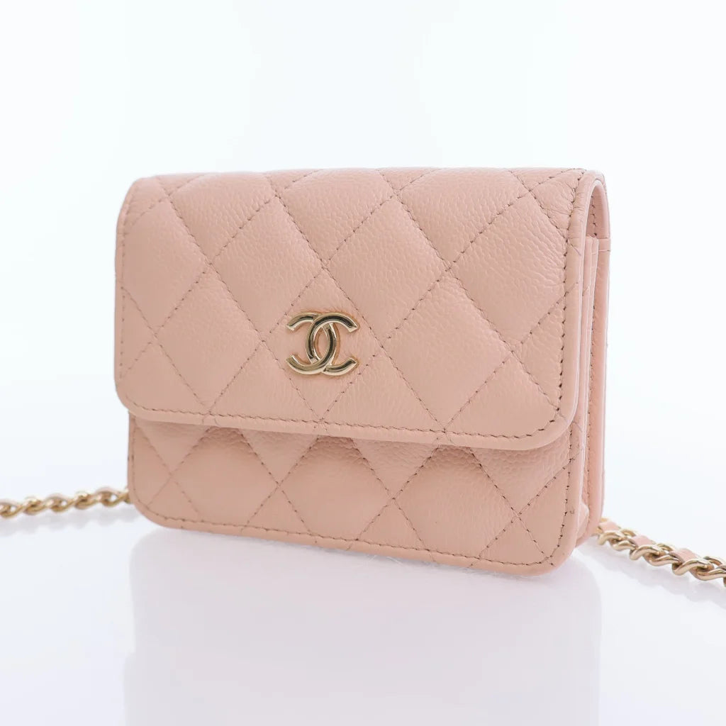 Chanel Bow Belt Bag Beige Caviar