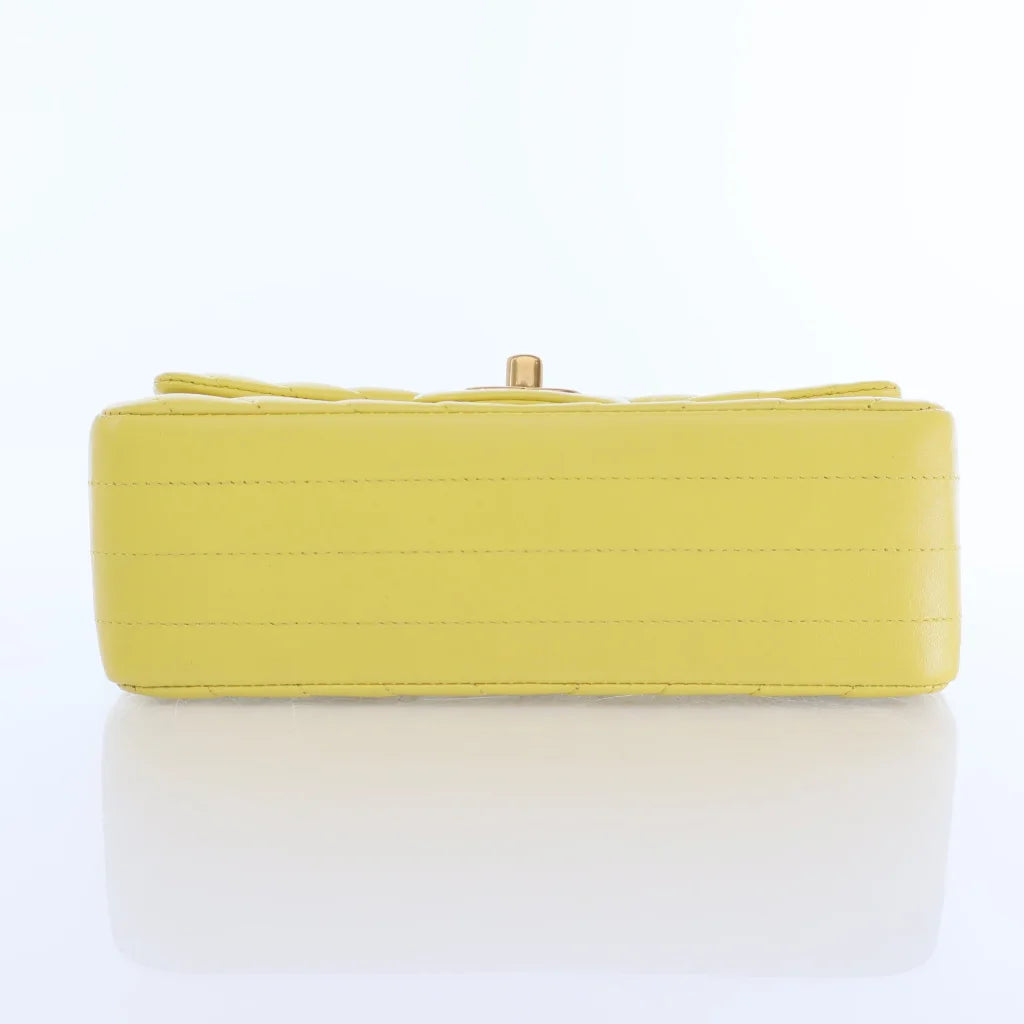 Chanel Chevron Mini Rectangle Yellow Lambskin