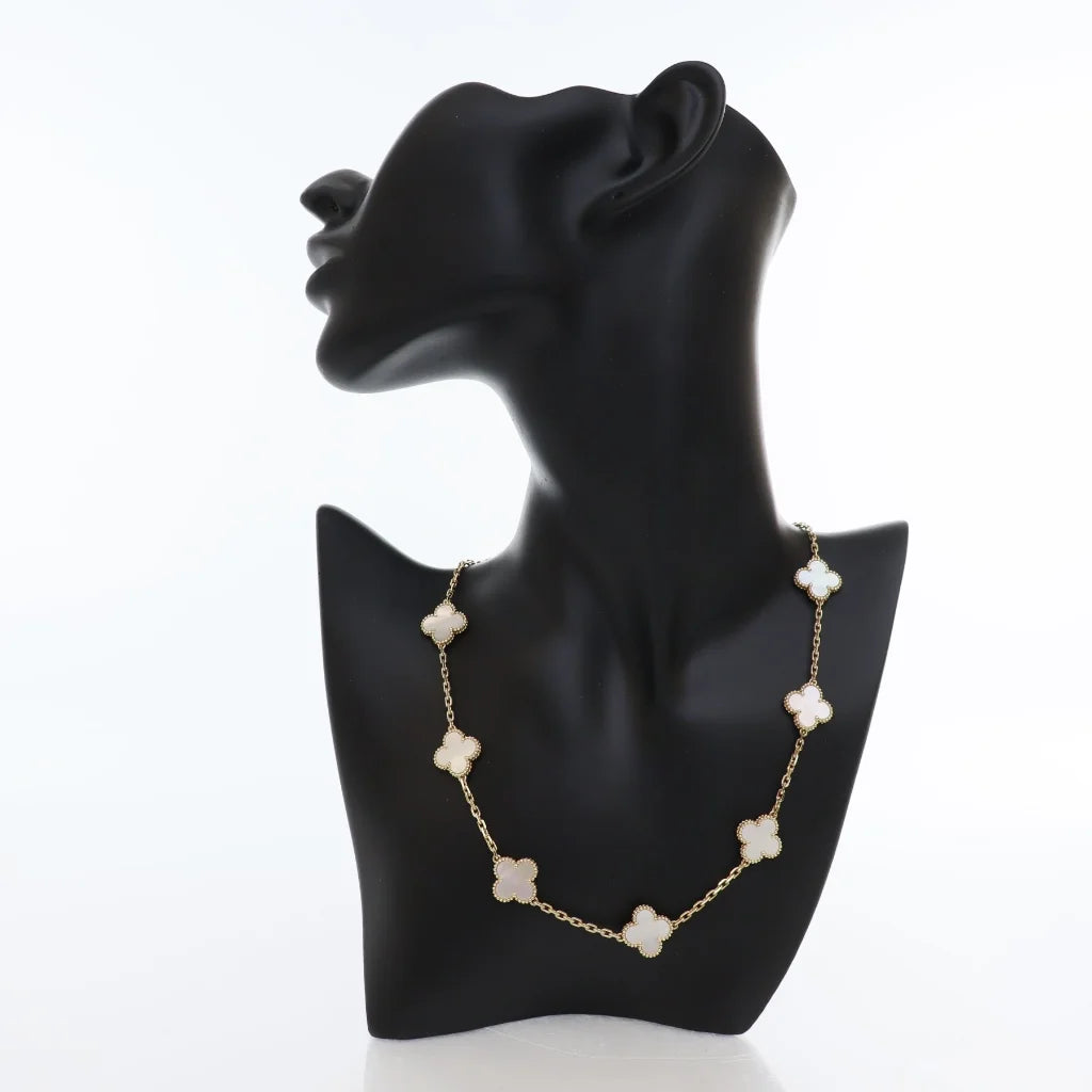 Van Cleef and Arpels 10 Motifs Vintage Alhambra Necklace