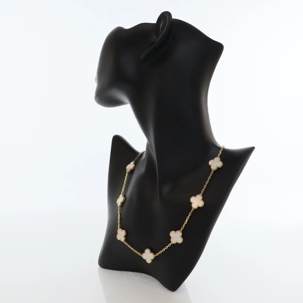 Van Cleef and Arpels 10 Motifs Vintage Alhambra Necklace