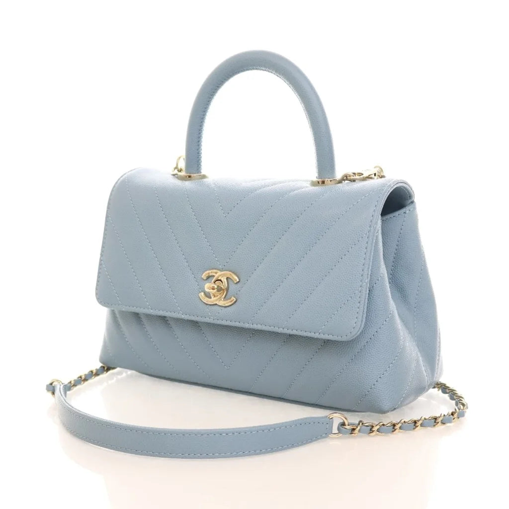 Chanel Coco Handle Small Blue Caviar